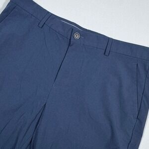 Perry Ellis Portfolio Mens 34 Navy Blue Tech Stretch Golf Shorts Flat Front